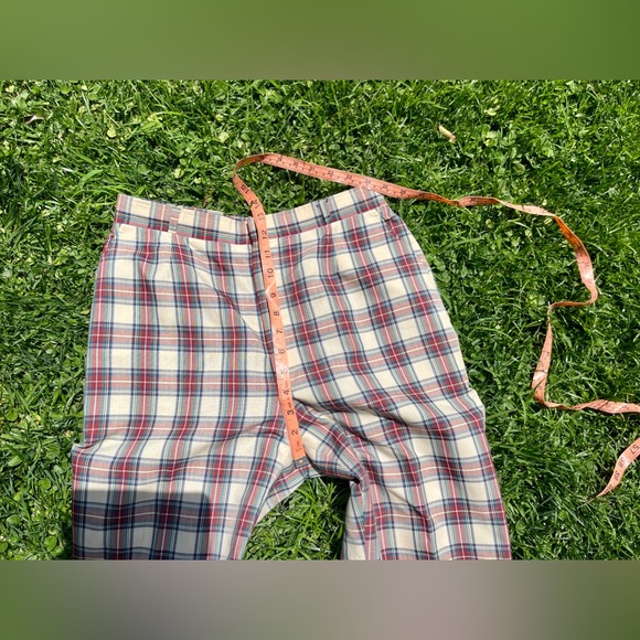 70s Vintage Light Weight Plaid Pants - Picture 5 of 8